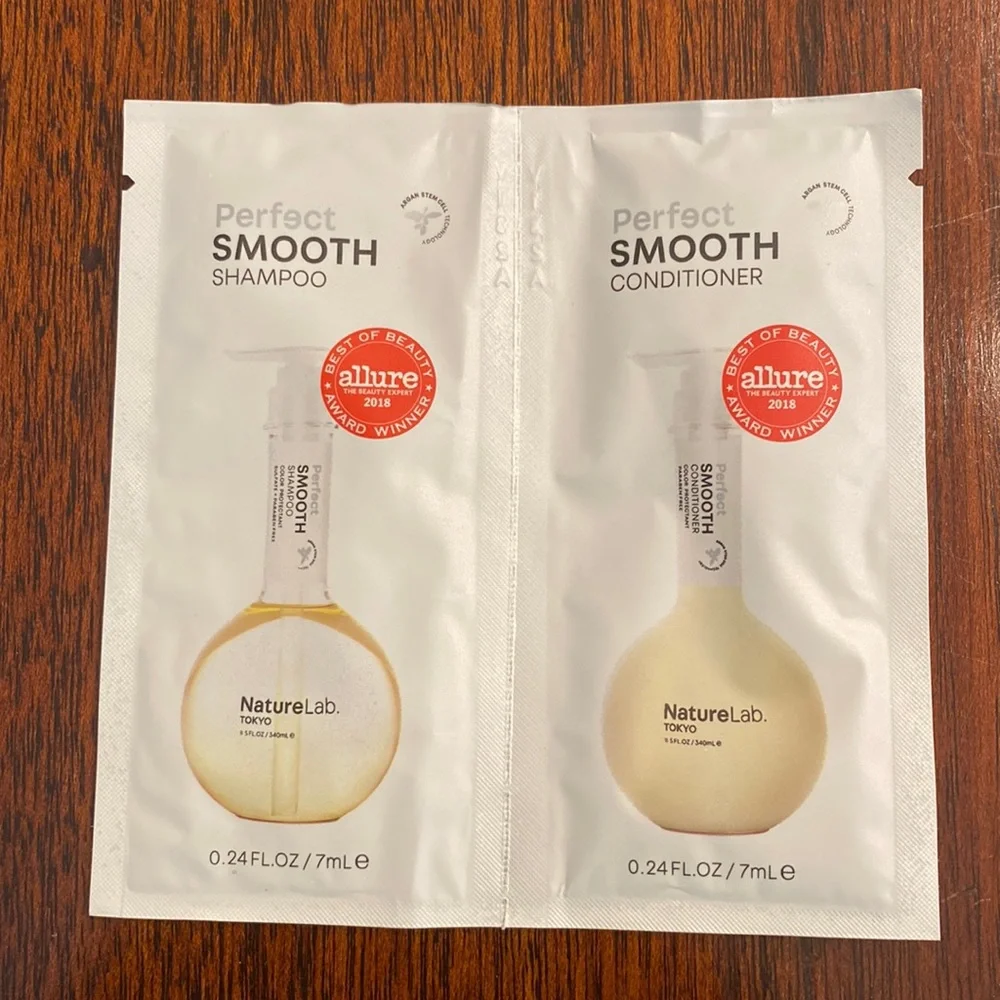 Nature Lab Perfect Smooth Shampoo Conditioner Travel Sample Size Unopened
